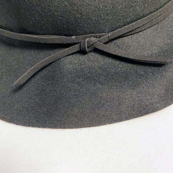 Women’s Black Fedora 100% Wool Hat Adjustable OS - Picture 2 of 8
